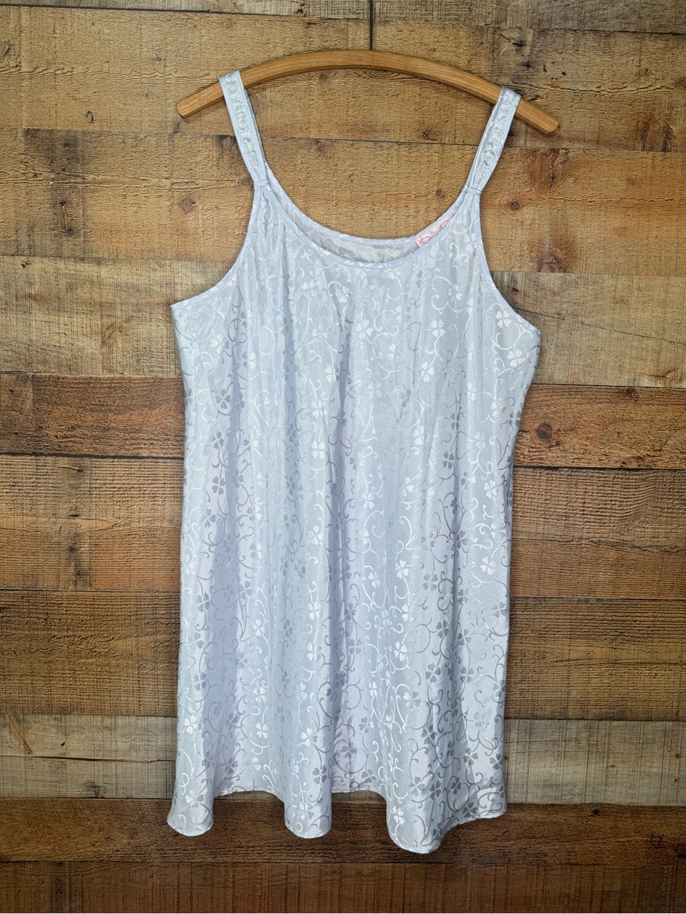 Oscar de la renta Sz L Pink Label slip dress Lucky 4 Leaf Clover Satin Bridal
